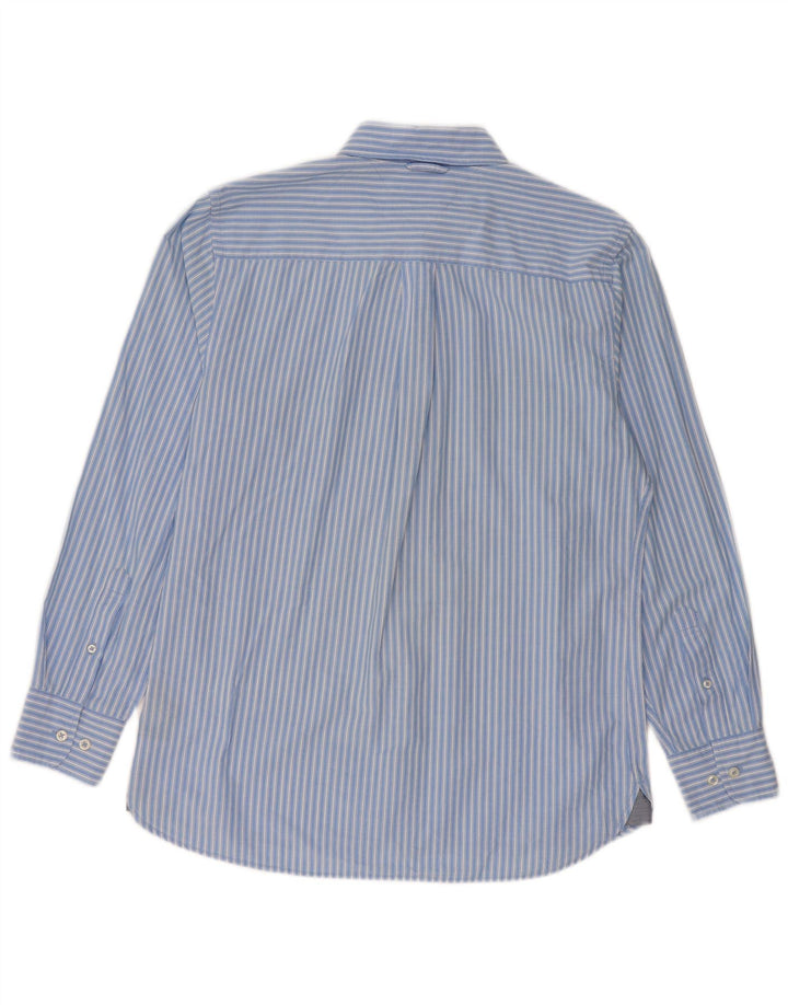Camisa masculina Tommy Hilfiger Custom Fit de algodão listrado azul médio
