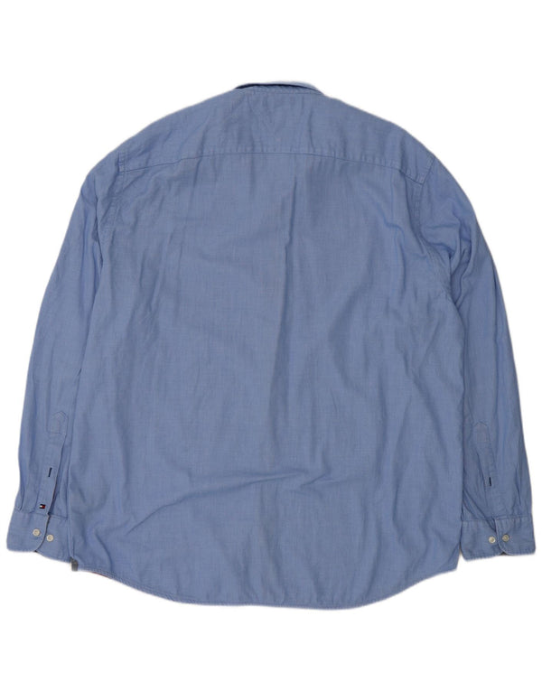 Camisa masculina Tommy Hilfiger 2XL algodão manchado azul