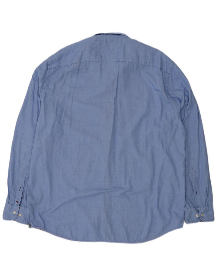 Camisa masculina Tommy Hilfiger 2XL algodão manchado azul