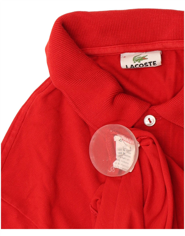 Camisa polo masculina Lacoste tamanho 4 médio algodão vermelho