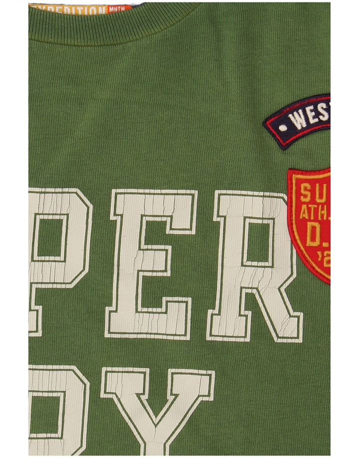 Camiseta masculina gráfica SUPERDRY top pequeno algodão verde