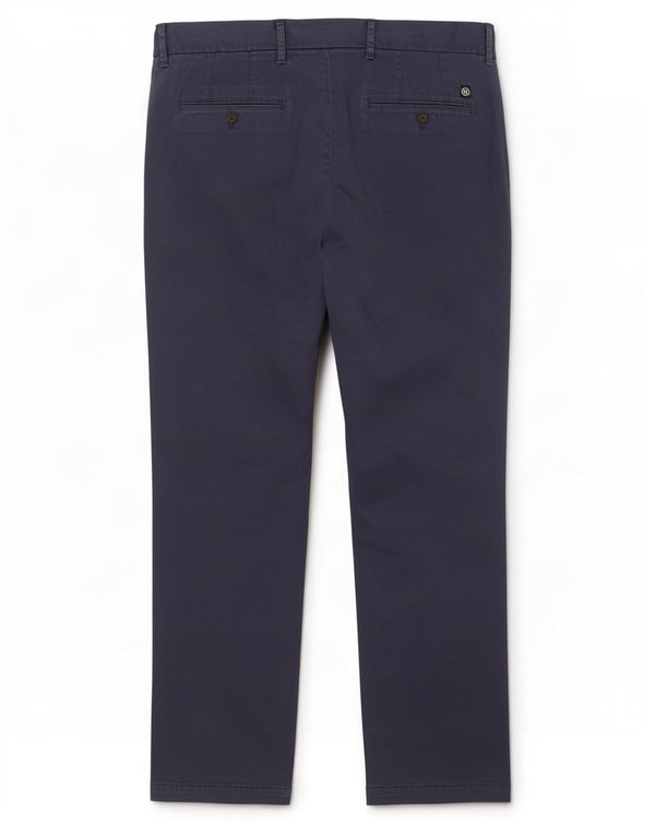 Calça chino reta masculina Marks & Spencer W42 L31 algodão azul marinho