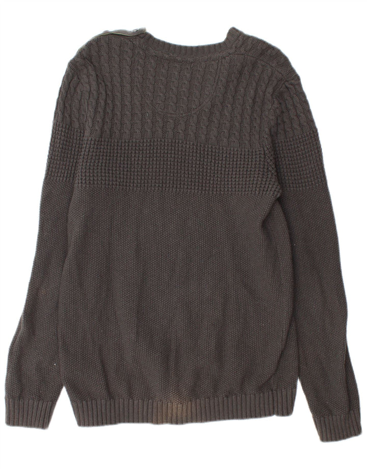 Suéter feminino Ted Baker com gola canoa tamanho 4 grande algodão cinza