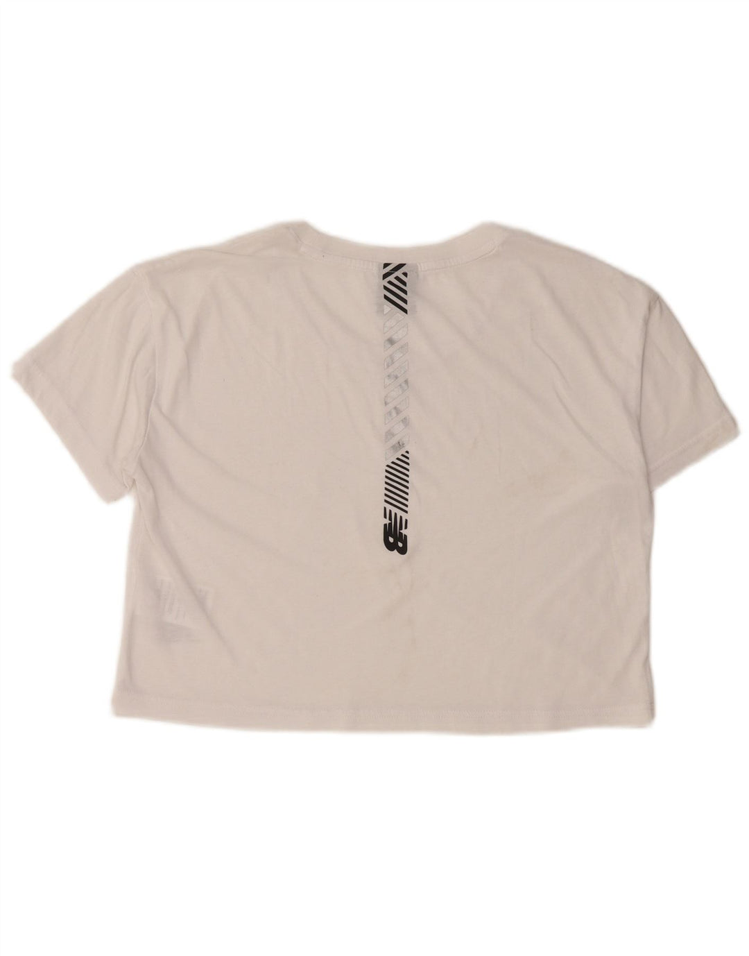 Camiseta feminina NEW BALANCE Crop Graphic UK 10 algodão branco pequeno