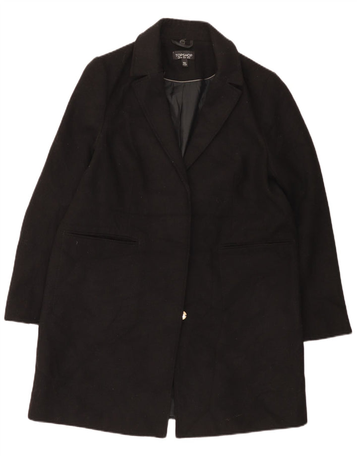 Sobretudo feminino Topshop UK 12 poliéster preto médio