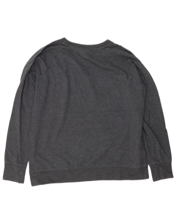 Suéter feminino Eddie Bauer de ajuste solto Reino Unido 14 algodão cinza médio