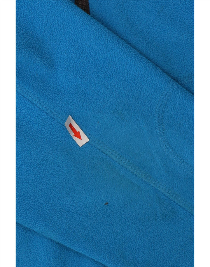 Suéter de lã Columbia masculino com zíper e gola grande azul poliéster