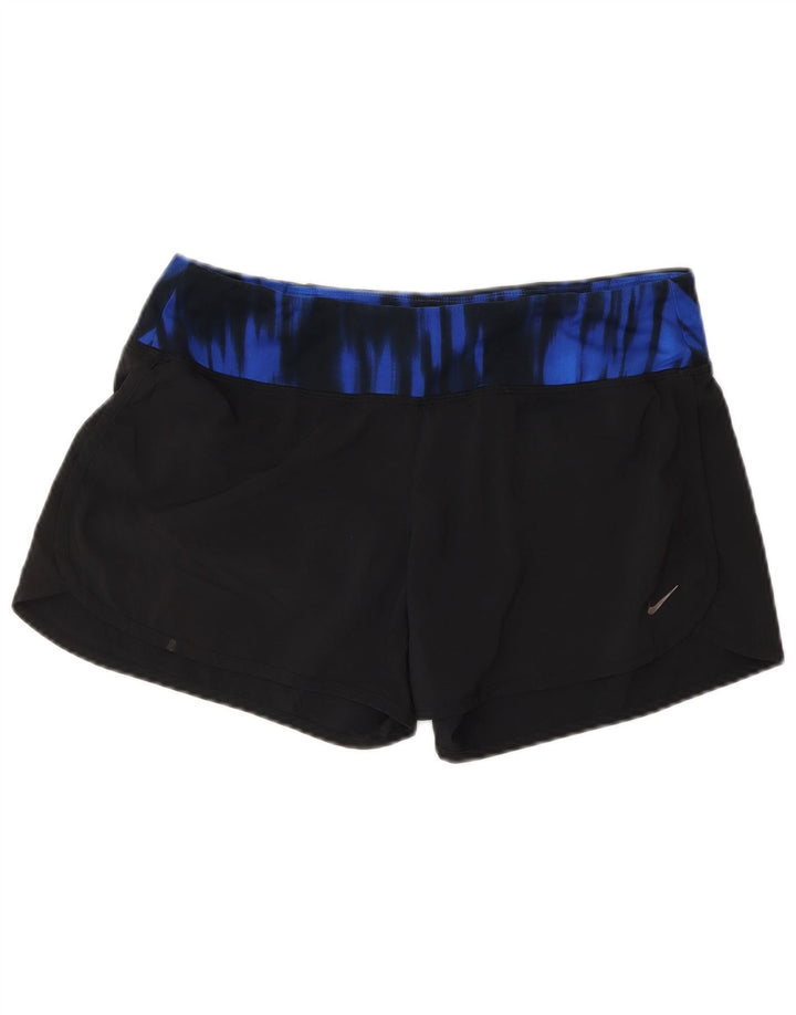 Shorts esportivo feminino Nike Dri Fit UK 14 médio preto tie-dye poliéster