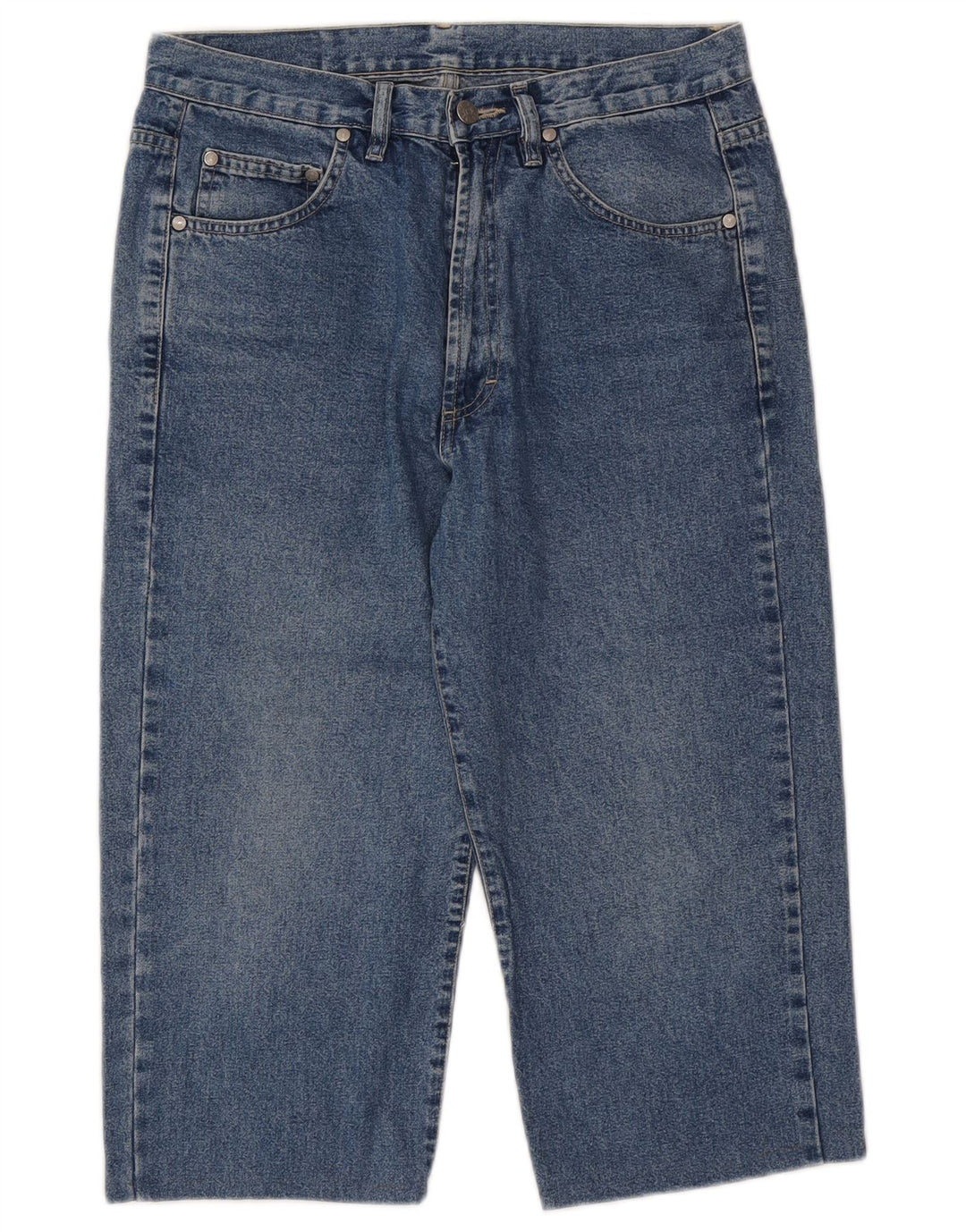 BELFE & BELFE Bermuda jeans masculina W32 azul médio
