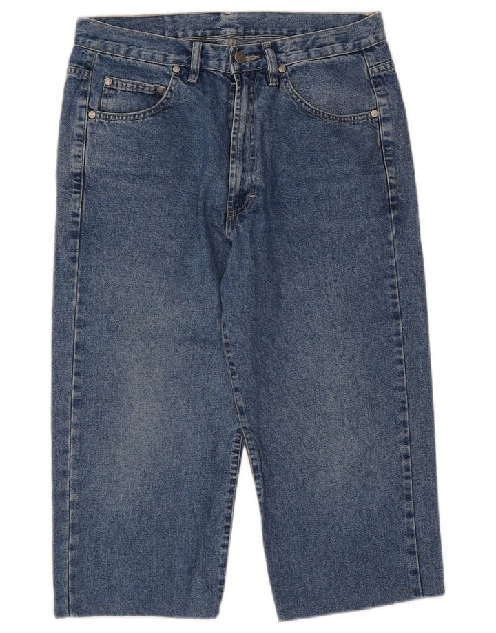 BELFE & BELFE Bermuda jeans masculina W32 azul médio