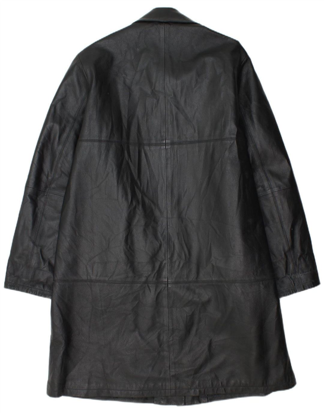 Casaco de couro feminino vintage IT 48 XL couro preto