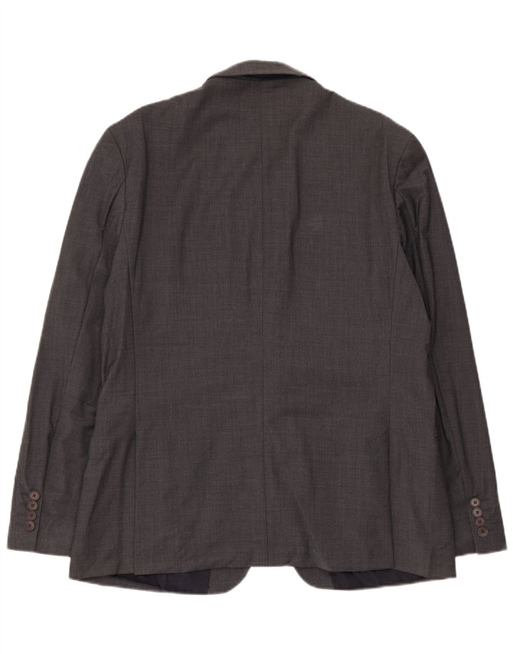 Jaqueta blazer masculina Ted Baker com 2 botões Slim Fit Reino Unido 44 2XL lã cinza