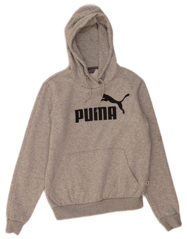Jumper feminino com capuz e estampa gráfica Puma UK 10 pequeno algodão manchado cinza