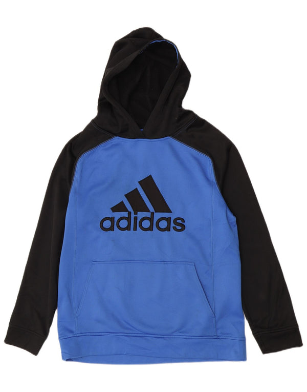 Adidas Meninos Graphic Hoodie Jumper 13-14 Anos XL Azul Colorblock Poliéster