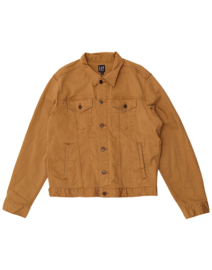 Jaqueta jeans masculina Gap Reino Unido 40 grande algodão marrom