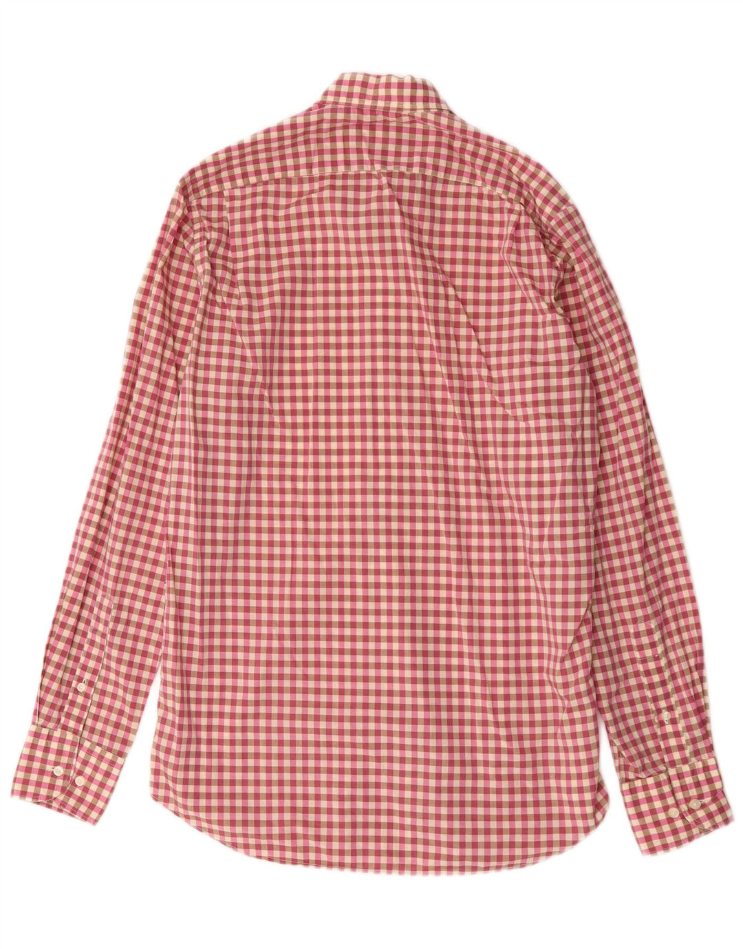 Camisa masculina Massimo Dutti pequena xadrez rosa