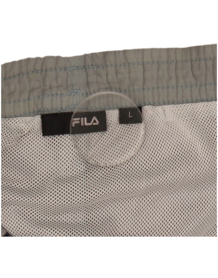 Fila Mens Graphic Sport Shorts Grande Bloco de cores cinza