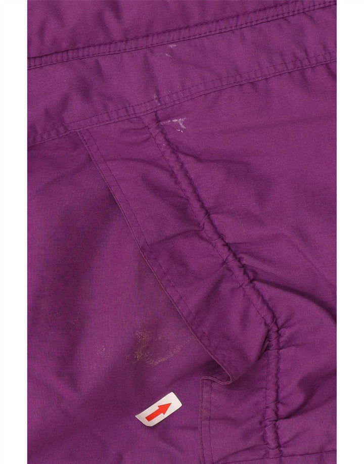 Jaqueta corta-vento feminina vintage UK 18 XL roxo Colourblock poliéster