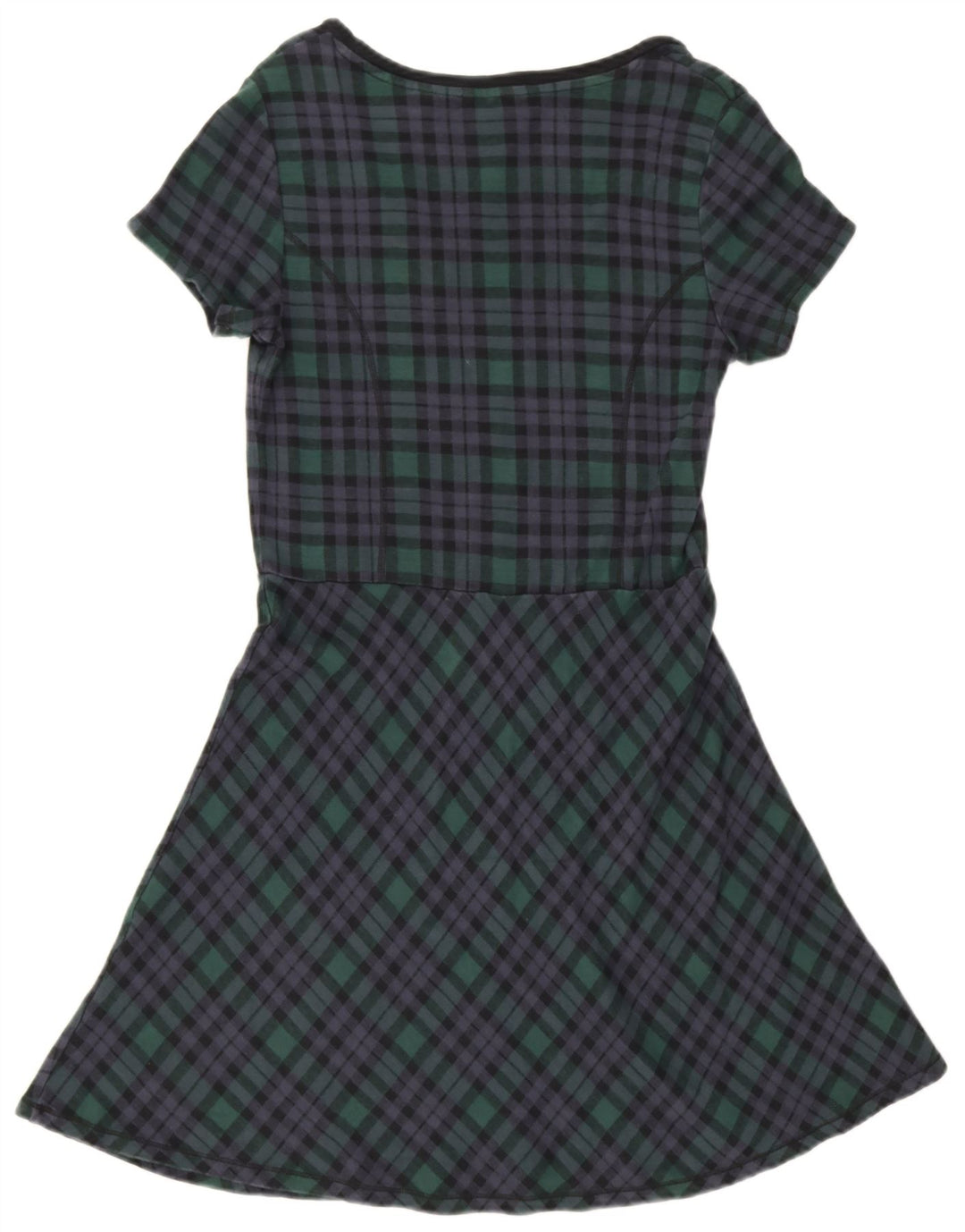 Vestido feminino Jack Wills A-Line Reino Unido 14 grande algodão xadrez azul marinho