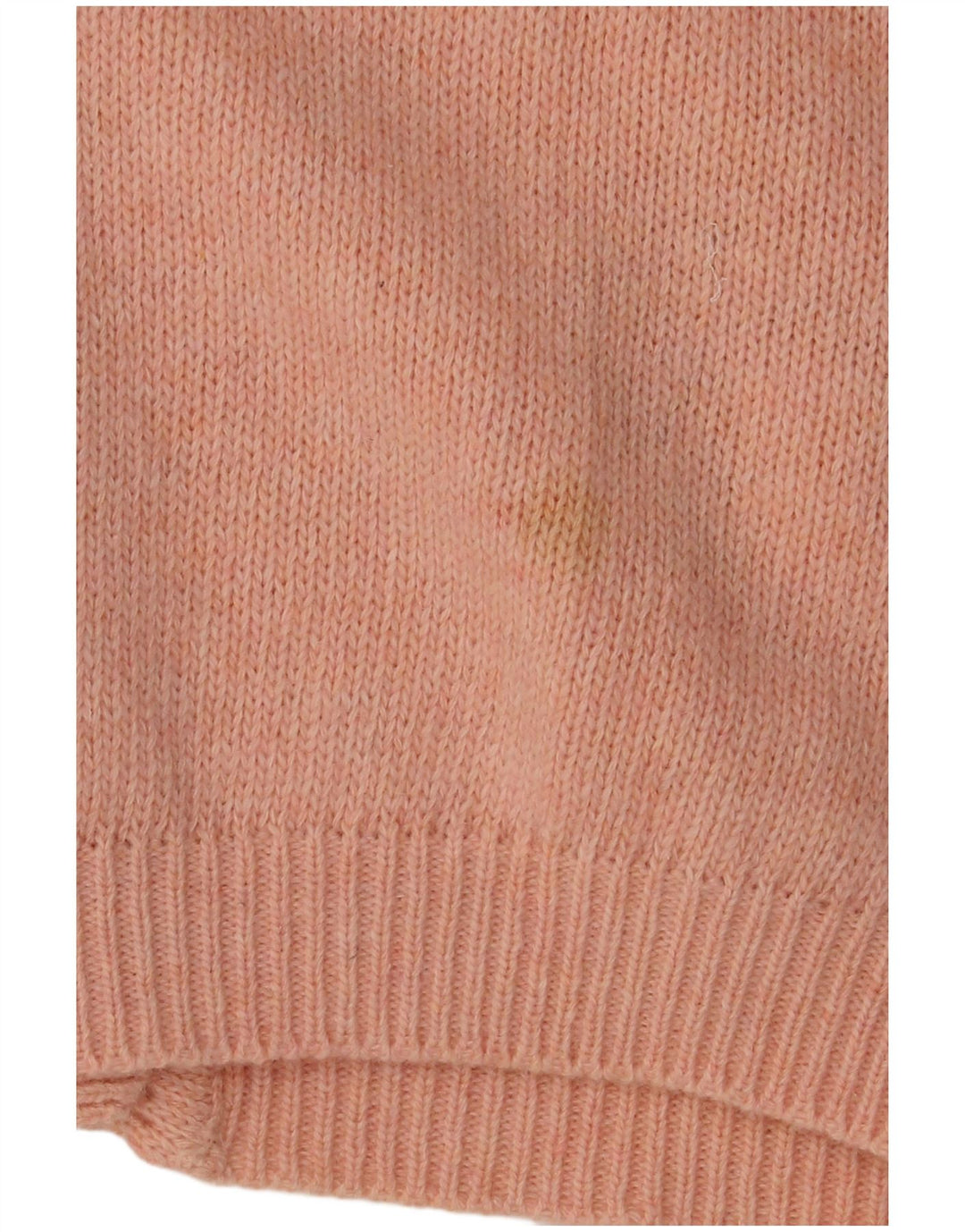 Suéter cardigã feminino VINTAGE Reino Unido 16 grande lã floral rosa