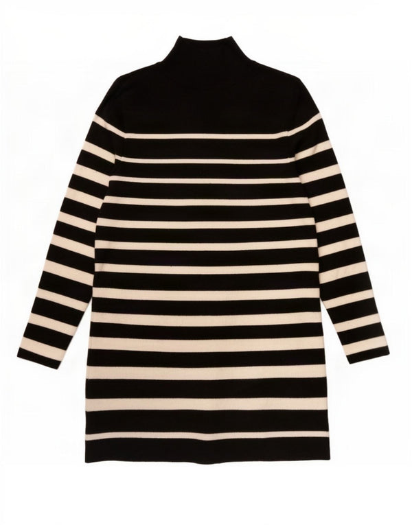 Vestido jumper feminino Zara Reino Unido 12 viscose listrada preta média