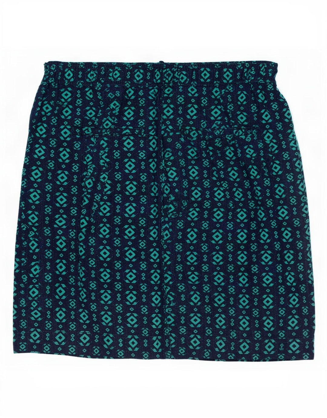 Saia feminina Marks & Spencer A-Line Reino Unido 12 Médio W30 Azul Marinho Geométrico