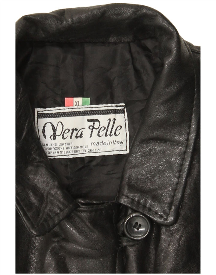 Casaco de couro feminino VINTAGE UK 18 XL couro preto