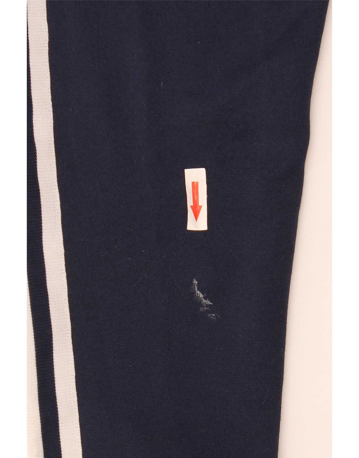 Suéter masculino Adidas com capuz e zíper gráfico pequeno azul marinho poliéster