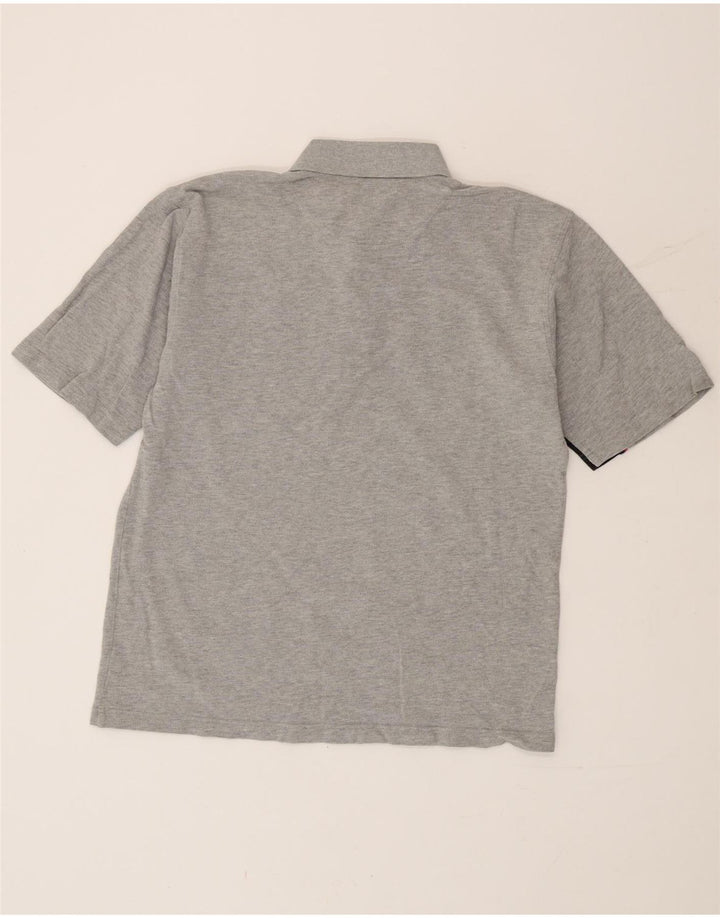 Camisa polo masculina Canterbury pequena cinza colorblock algodão