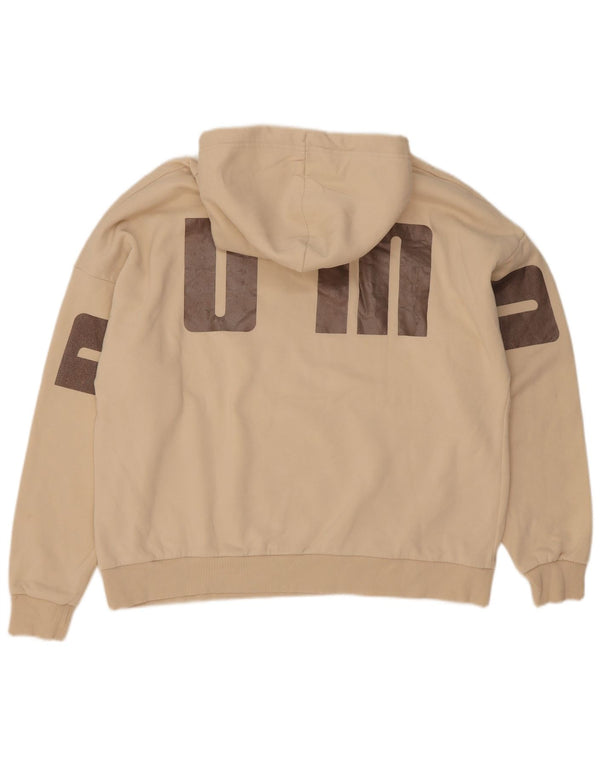 Puma feminino gráfico oversized moletom com capuz Reino Unido 16 grande bege