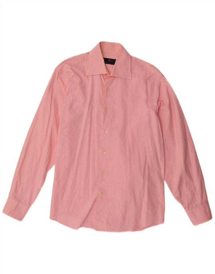 Camisa masculina Etro Milano tamanho 40 algodão rosa médio