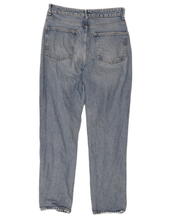 Calça jeans feminina Zara cintura alta cortada EU 40 médio W30 L26 algodão azul