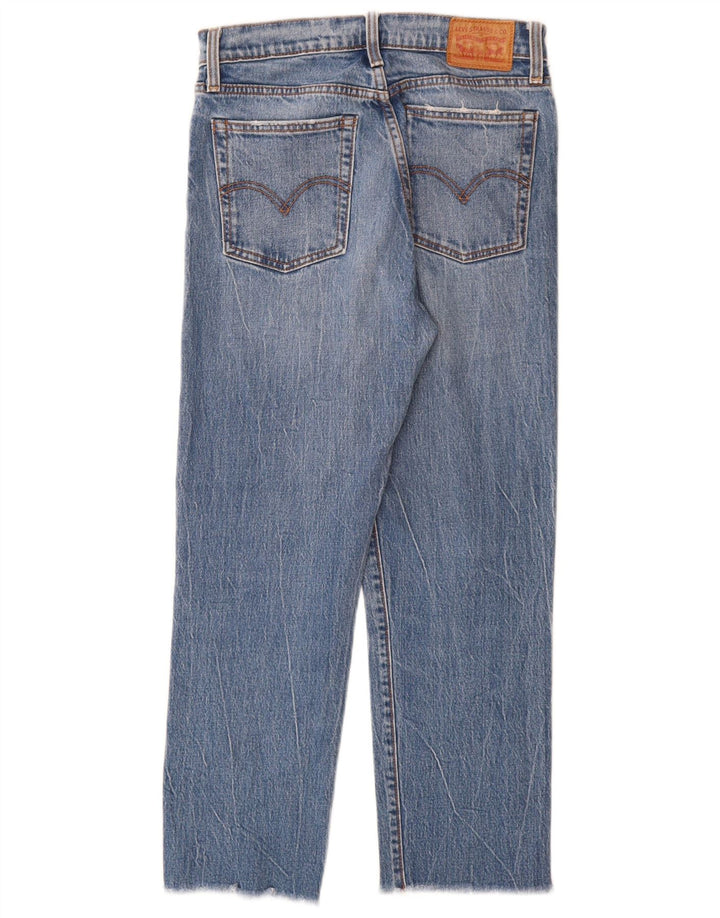 Calça jeans reta feminina Levi's desgastada W27 L26 algodão azul