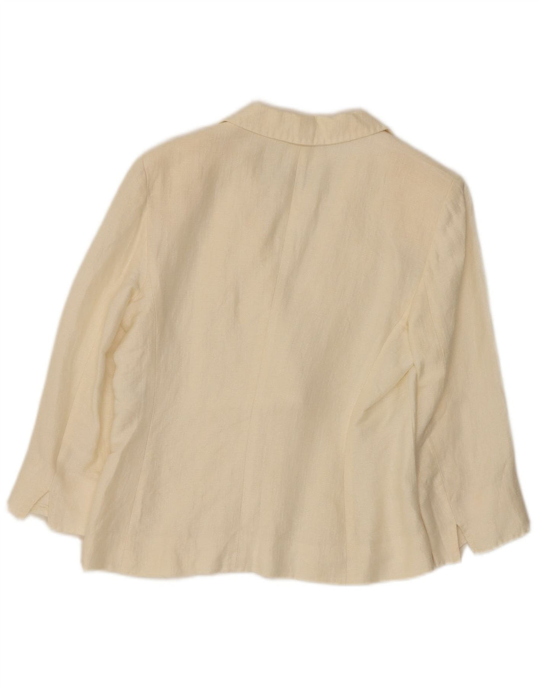 Jaqueta blazer feminina Max Mara com 3 botões e 1 botão Reino Unido 10 pequena off white linho