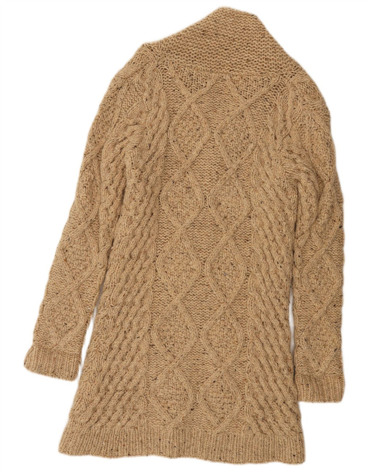 Suéter cardigã feminino tricotado à mão MAISON SCOTCH EUA 4 pequeno bege