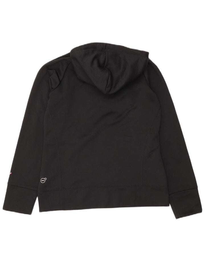 PUMA feminino gráfico moletom com capuz UK 12 médio preto poliéster