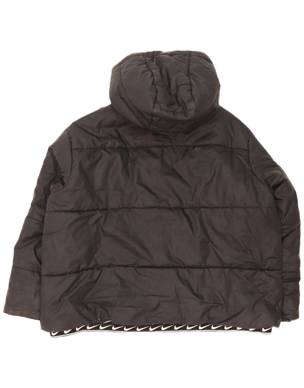 Jaqueta acolchoada com capuz grande Nike feminina UK 20 2XL poliéster preto