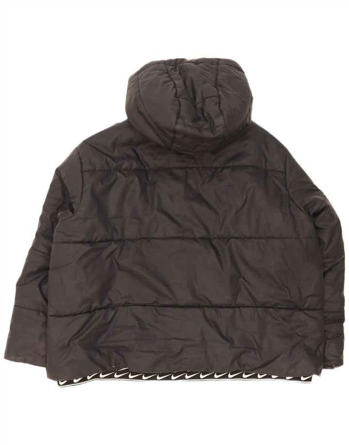 Jaqueta acolchoada com capuz grande Nike feminina UK 20 2XL poliéster preto