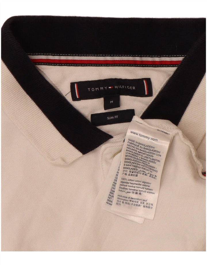 Camisa polo masculina Tommy Hilfiger Slim Fit médio algodão branco