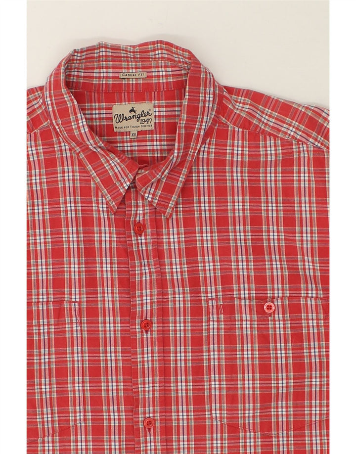 Camisa masculina de manga curta WRANGLER 2XL algodão xadrez vermelho