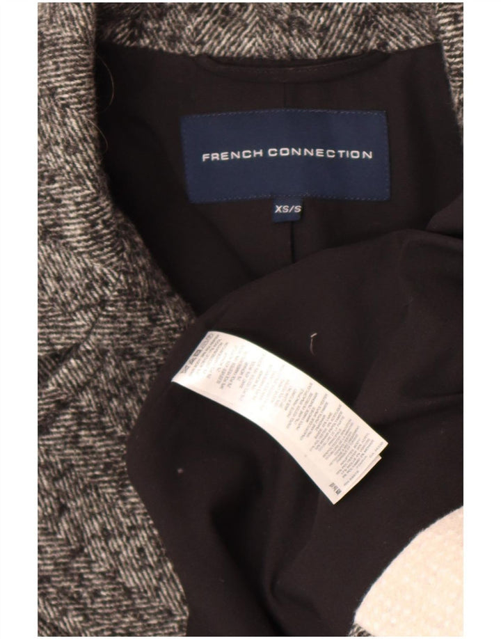 Casaco feminino French Connection com peito duplo Reino Unido 6 XS cinza colorblock