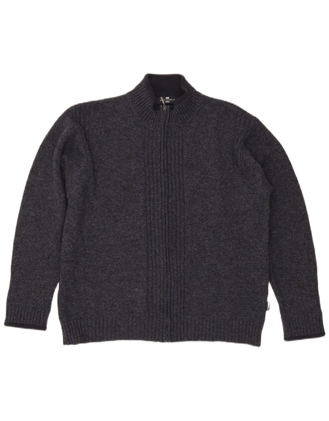 Suéter masculino Marks & Spencer Blue Harbor Cardigan grande azul marinho salpicado