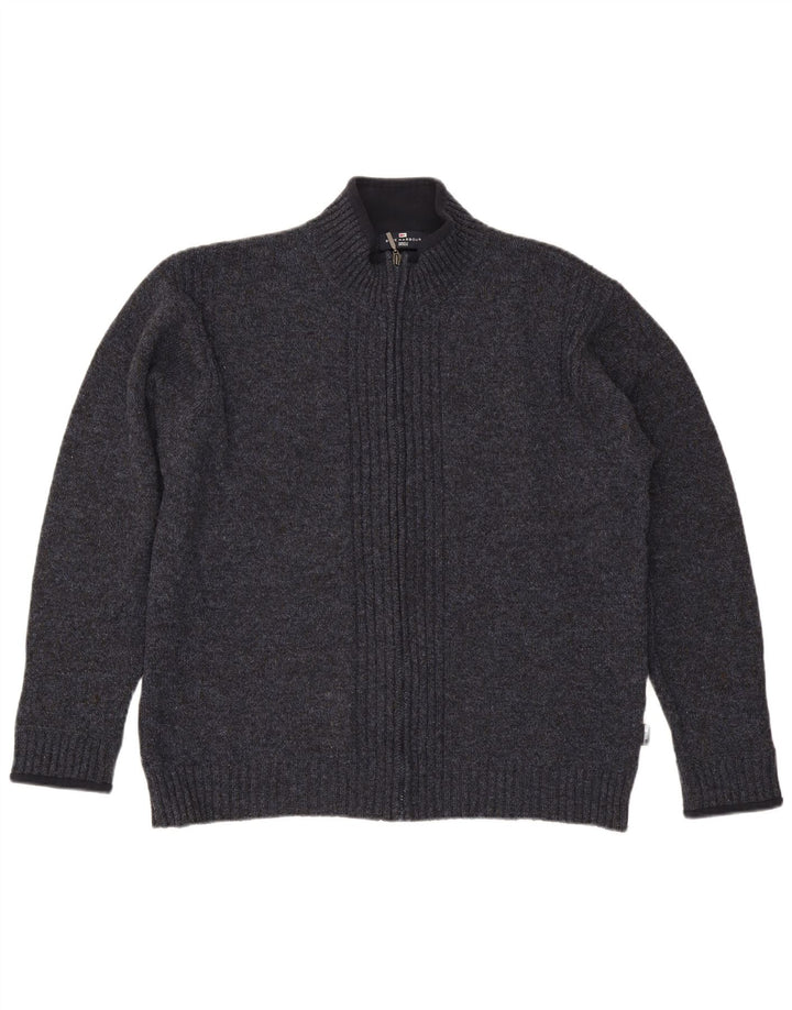 Suéter masculino Marks & Spencer Blue Harbor Cardigan grande azul marinho salpicado