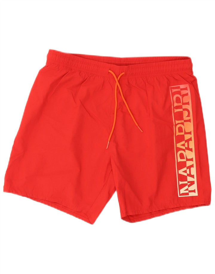 Napapijri Shorts de natação masculino gráfico pequeno vermelho poliamida praia