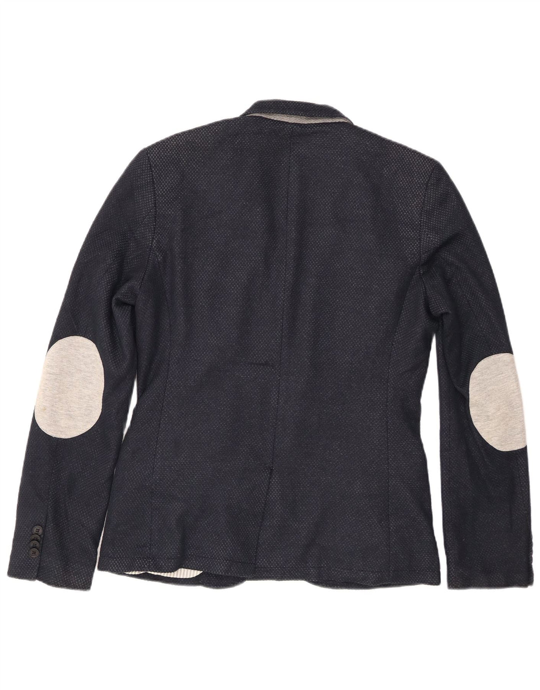 Jaqueta blazer masculina Zara com 2 botões Reino Unido 40 grande poliéster azul marinho