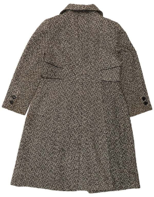 Sobretudo feminino Jacques Vert UK 18 XL preto espinha de peixe poliéster