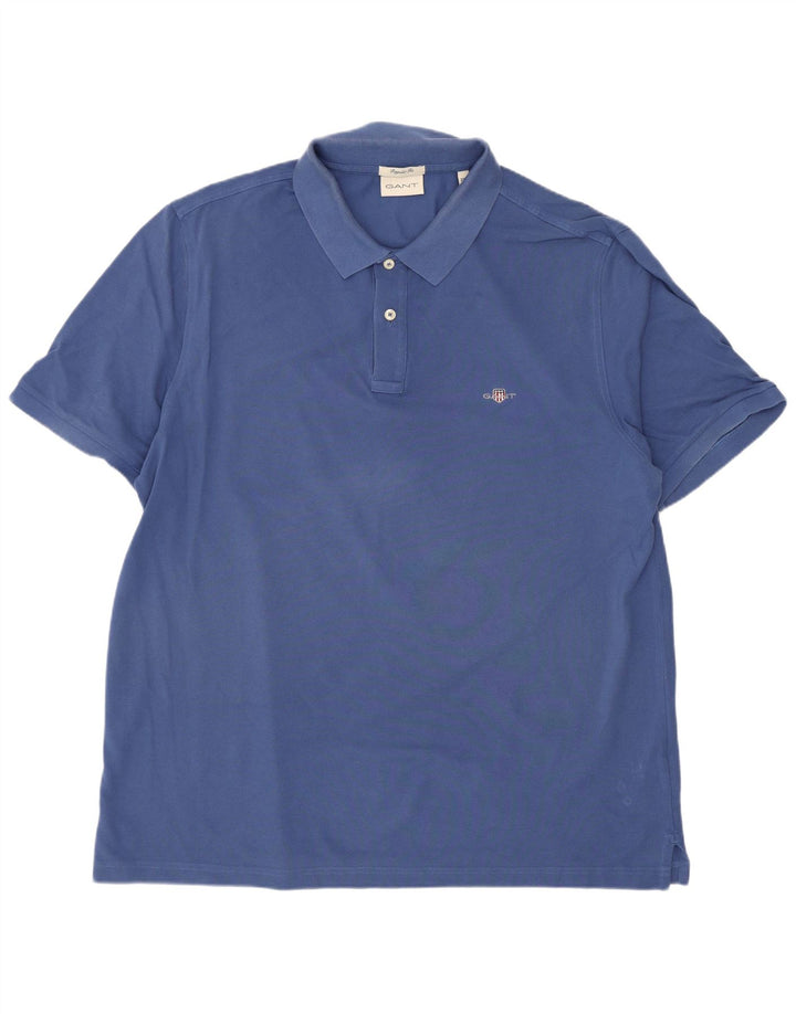 Camisa polo masculina de ajuste regular Gant 2XL algodão azul