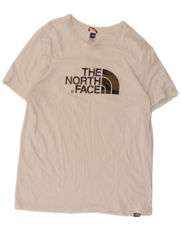 Camiseta gráfica masculina The North Face grande algodão branco