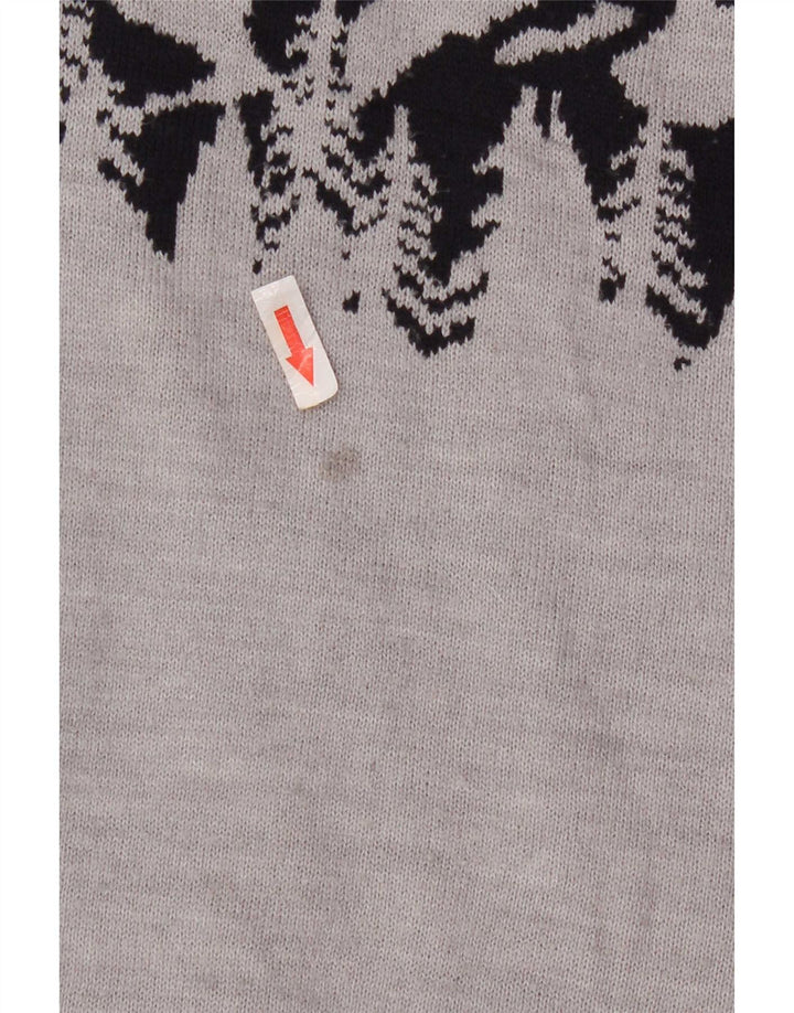 Suéter masculino Marks & Spencer com gola redonda grande bloco colorido cinza
