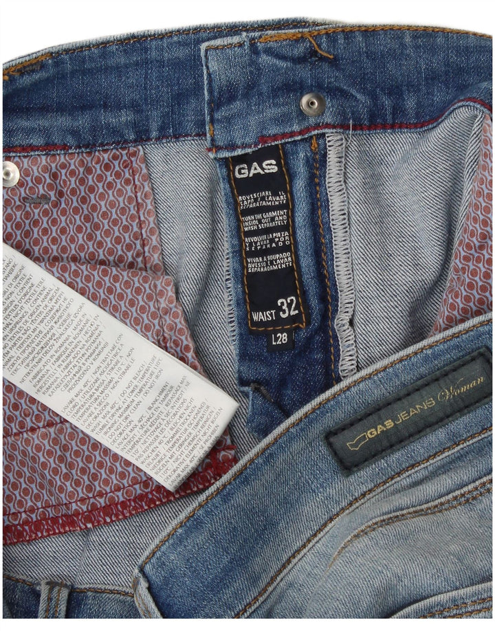 Gas Womens Slim Jeans W32 L28 Azul Algodão